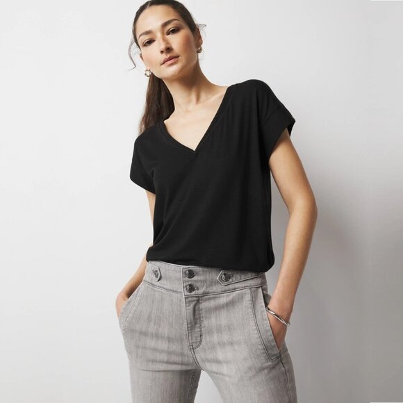 White House Black Market Tops - 2/$30 White House Black Market Short Sleeve Power Tee in Black Medium #A0032